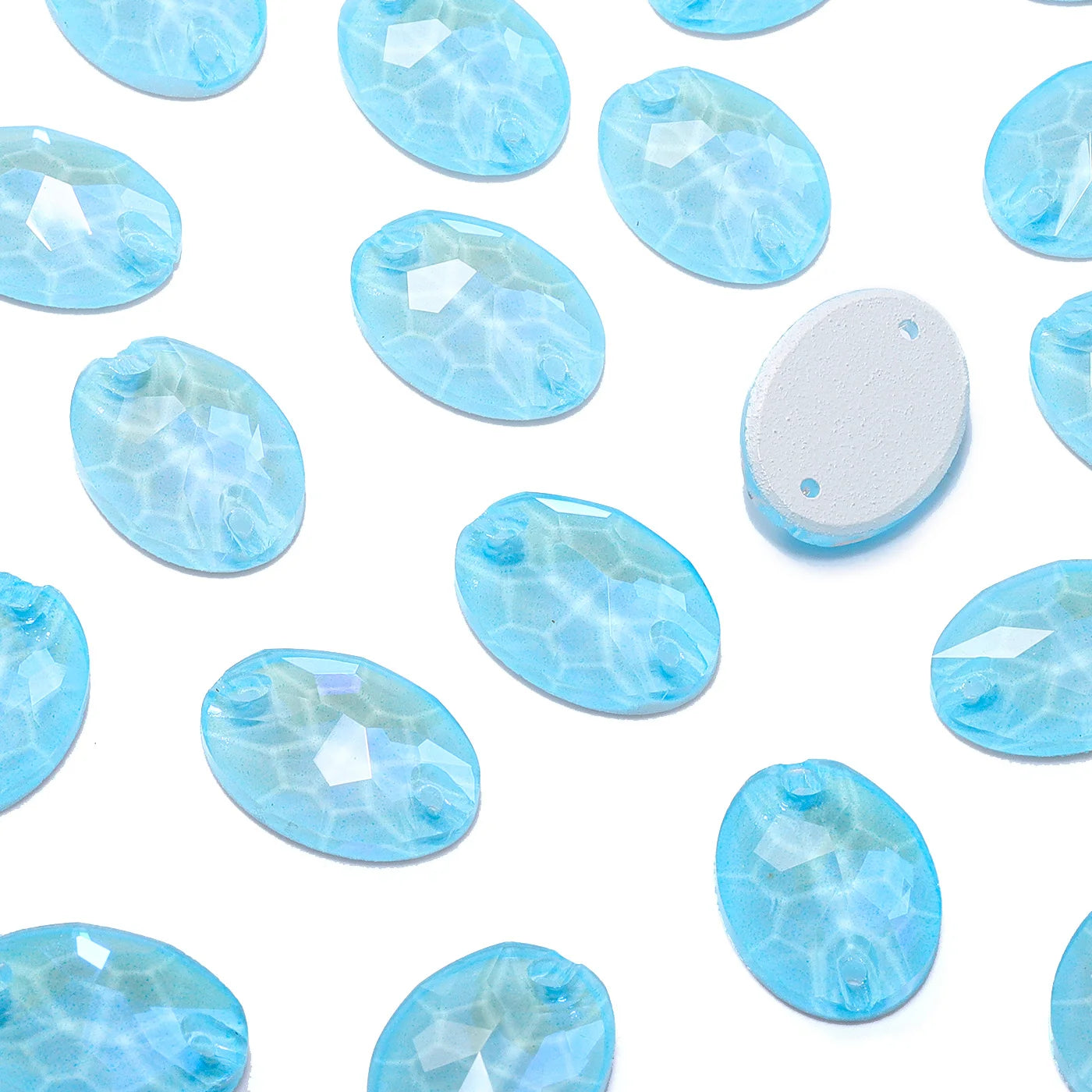QIYI Oval Crystal Sew-on Rhinestones Flat Back K9 Glass Sew on Stones Garment Beads Clothing Sewing Accessories