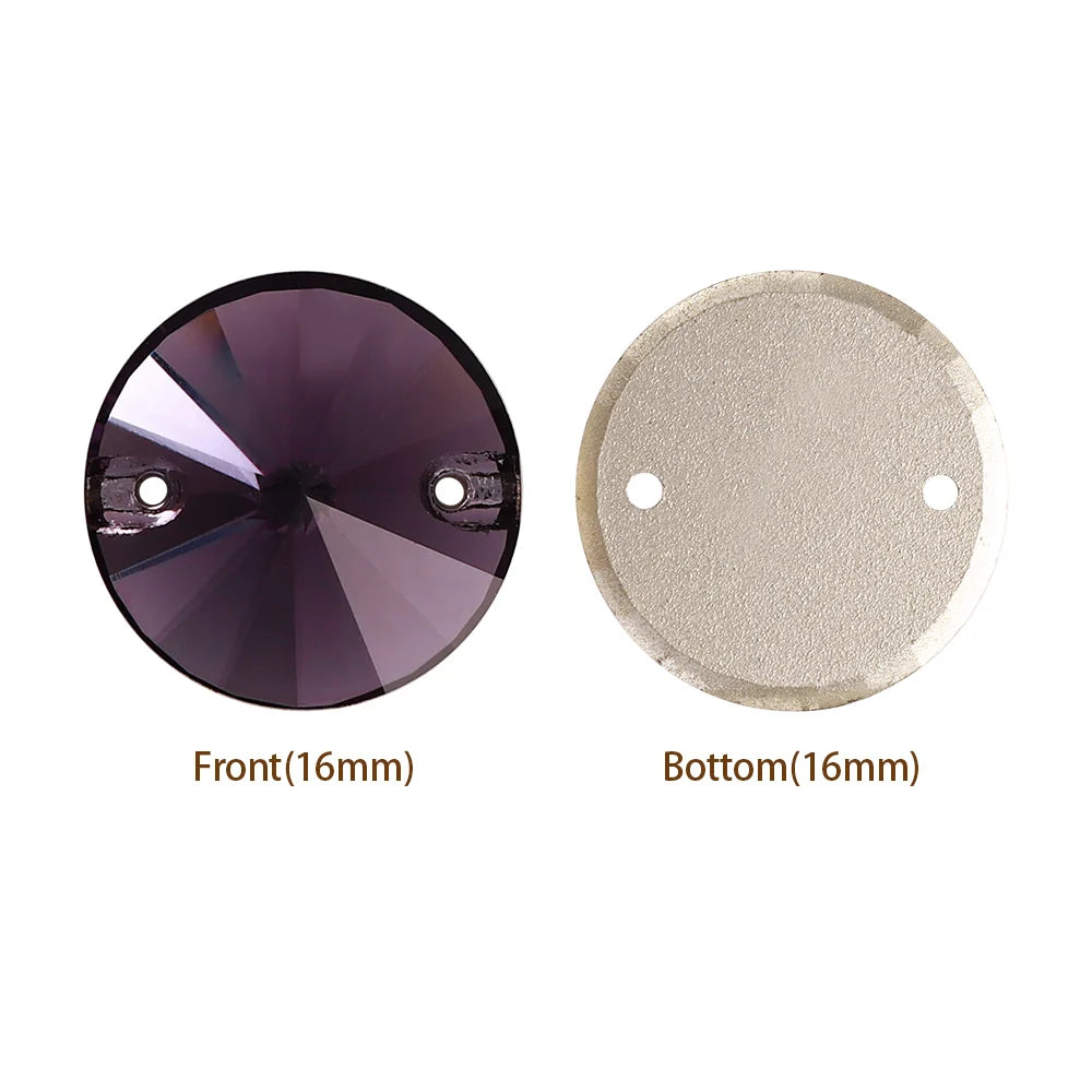 3200 QIYI Innovative Design Top Quality Rivoli Shape Flat Back Glass Crystal Sew on Rhinestones for Designer Garment Decoration