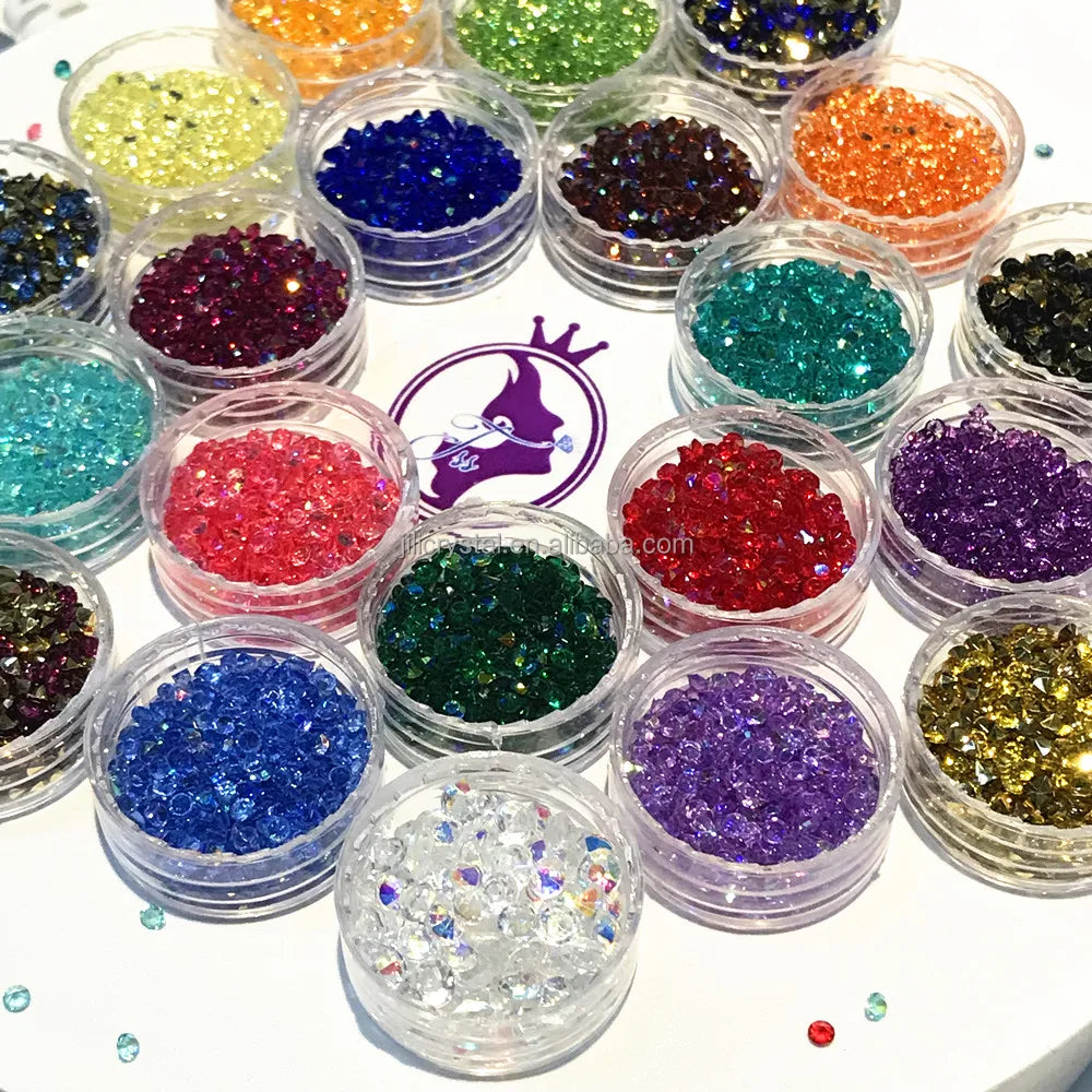 High Quality Bulk Fine Glass Epoxy Resin Nail Sequins Glitter Small Clothing Accessories Rhinestones Type