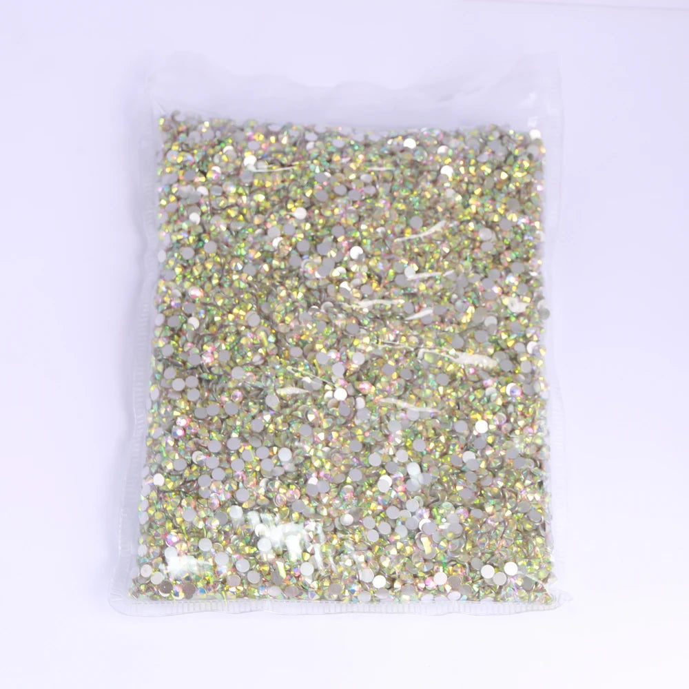 Factory Hot Selling Crystal AB Rhinestones 14400PCS Glass Non Hotfix Flatback Rhinestone Bulk for Nail Art Garment