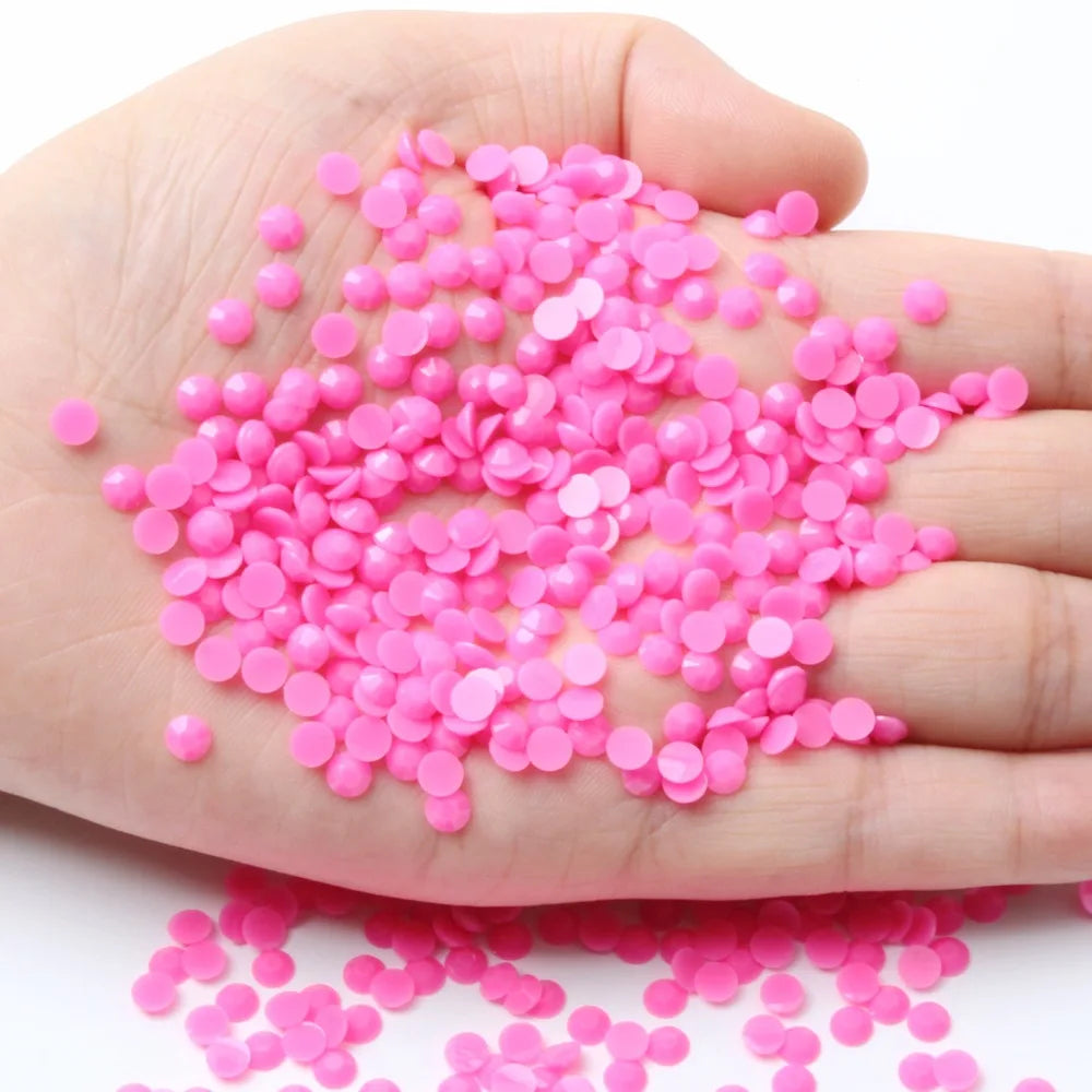 Factory Direct Sales Jelly Solid Opaque Macaroon Color Resin Non Hot Fix Stones Crystal Rhinestones for Garment Decoration