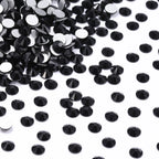 Jet Black Nail Art High Quality Glass Stones Flat Back Regular Cut 12 Facets Round Shape Crystal Rhinestones for Crafts