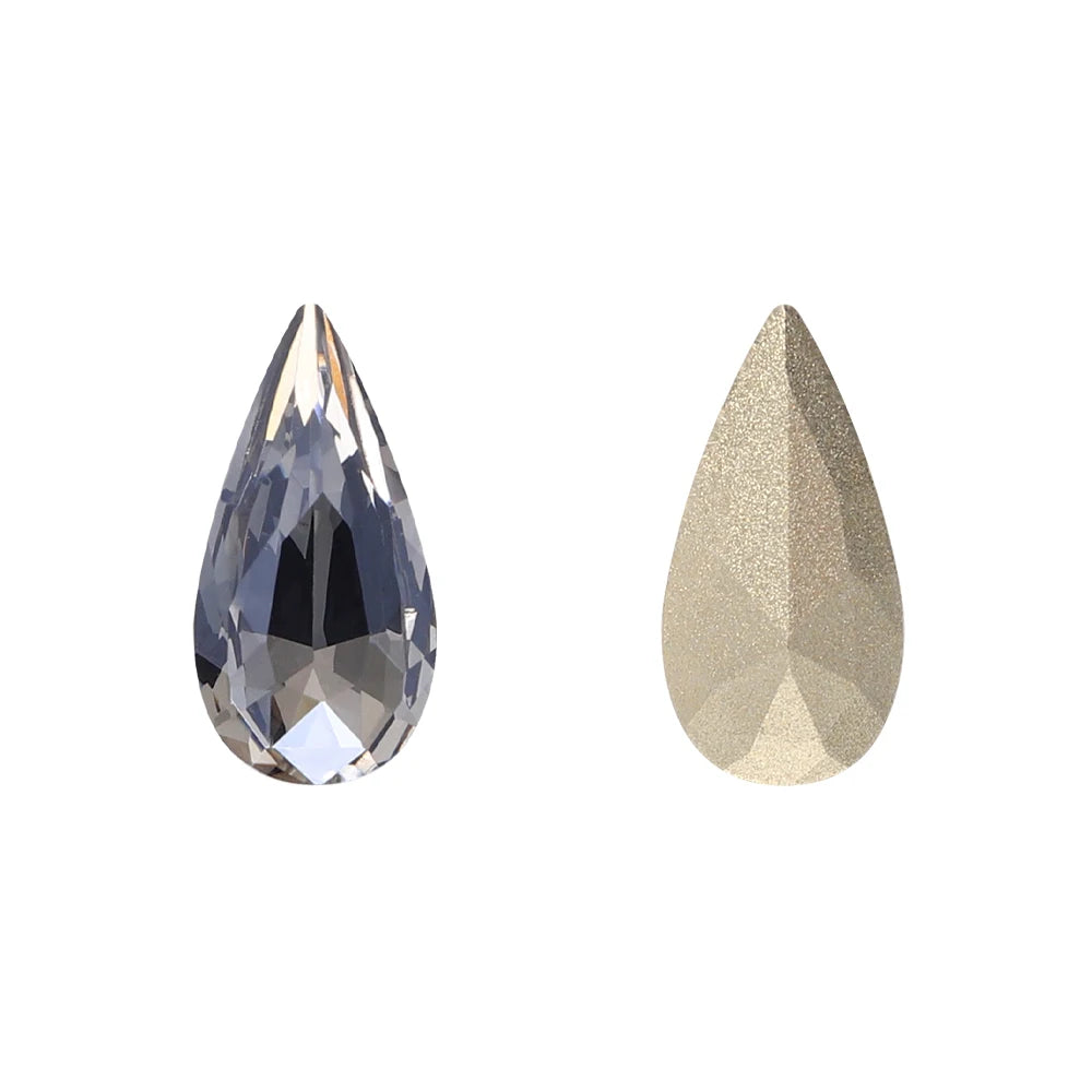 QIYI K9 Glass Tear Drop Shape Effect Color High Quality Fancy Shape Sparkling Bright Shining Point Back Stones for Decoration