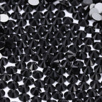 Jet Black Nail Art High Quality Glass Stones Flat Back Regular Cut 12 Facets Round Shape Crystal Rhinestones for Crafts
