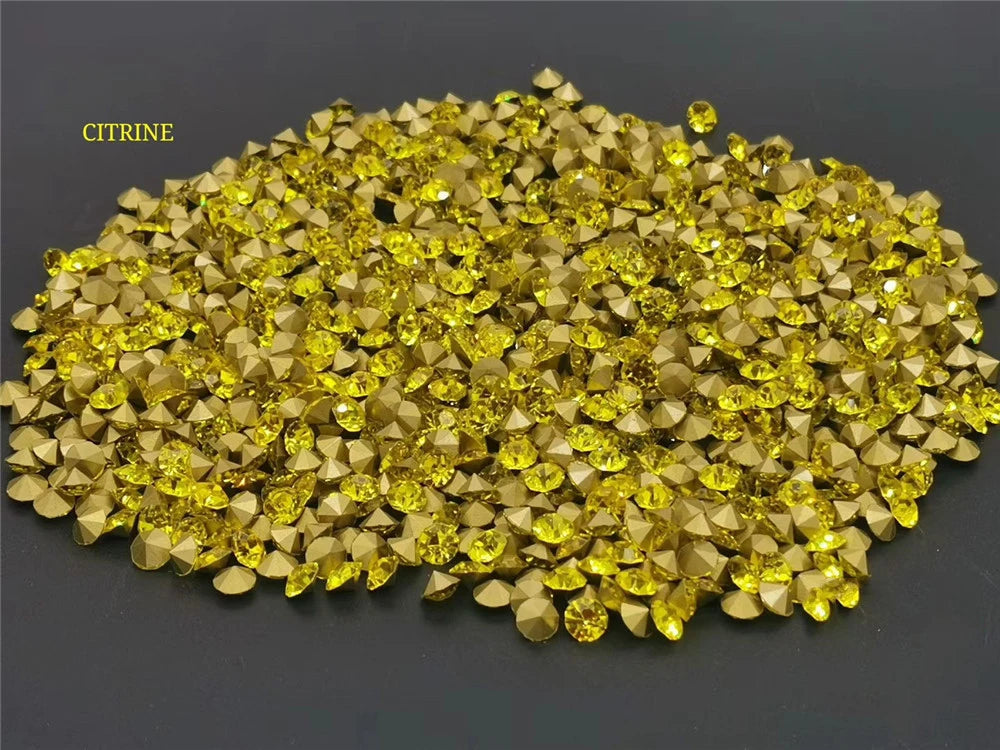 Factory Sales A-Level Bulk Nail Art Decorations Glass Rhinestone Accessories Pointed Bottom DIY Bags Garments Crystal