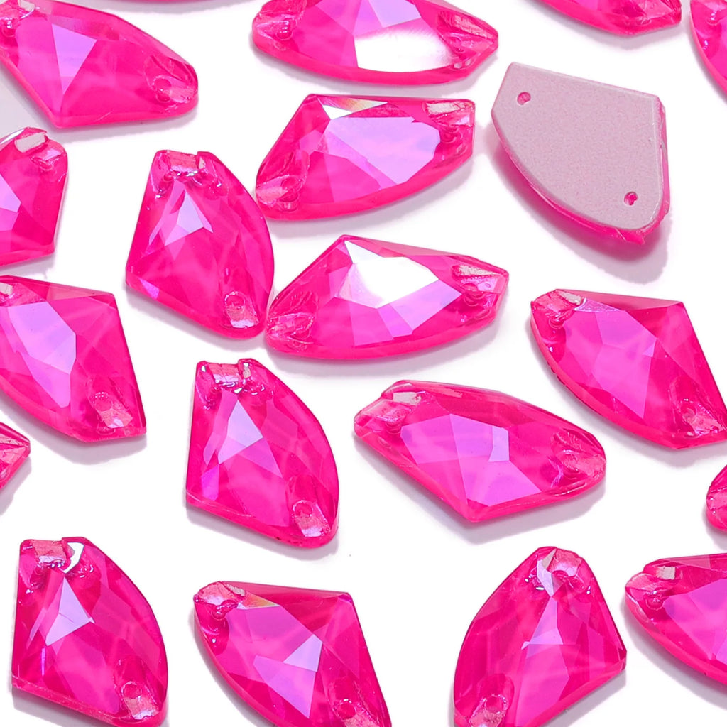 QIYI Neon Colors Galactic High Quality Sew-on Rhinestones Bulk Flatback 2 Holes Sewing  Rhinestone Bling for Jewelry Dress