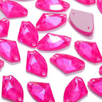 QIYI Neon Colors Galactic High Quality Sew-on Rhinestones Bulk Flatback 2 Holes Sewing  Rhinestone Bling for Jewelry Dress