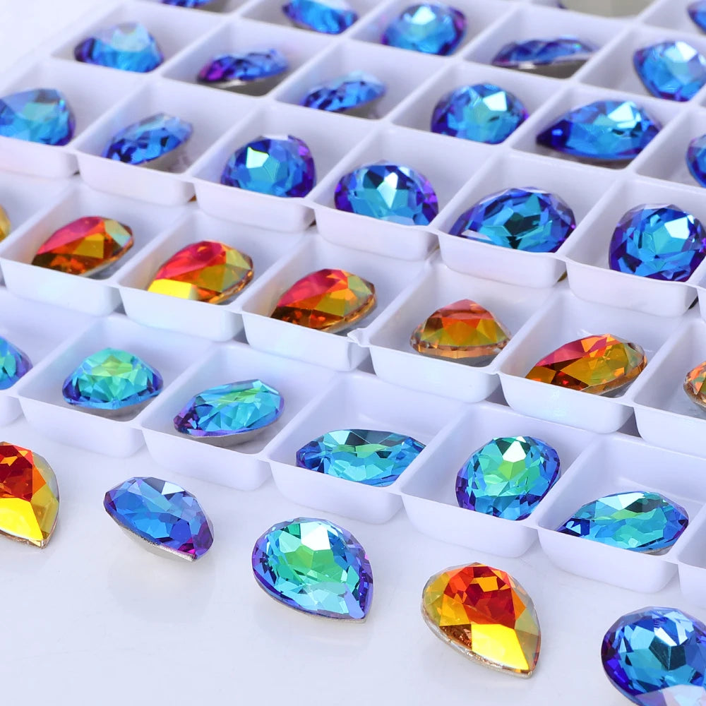 Factory Direct Effect Color New Design K9 Glass Top Quality Crystal Point Back Drop Shape Rhinestones for Clothing Accessories