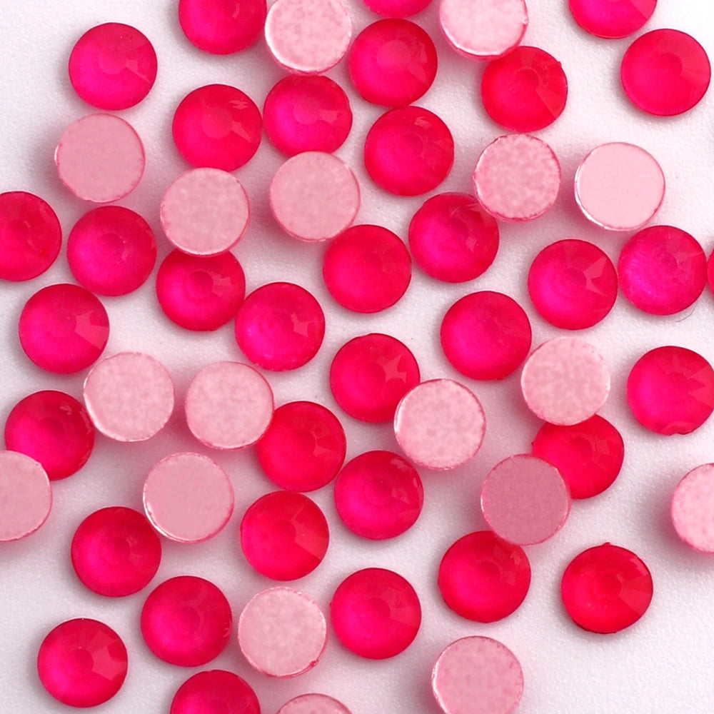 Factory Wholesale Rhinestone Non Hotfix Neon Flat Back Crystal Pink Glass Rhinestones for DIY Nail Clothing