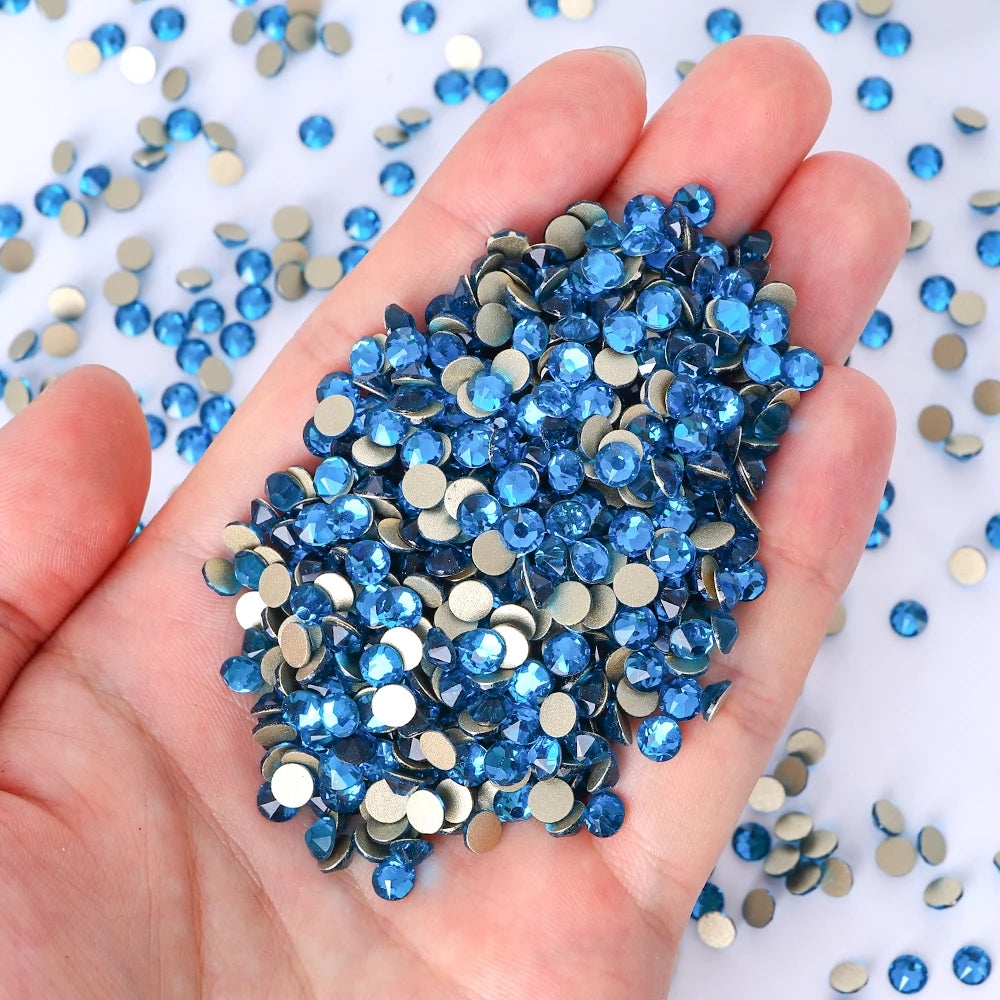 Top Quality 2088 Crystal Glass Rhinestones 16 Cut Facets Round Flatback Diamond Strass AB in Bulk Stones for Cloth Tumbler