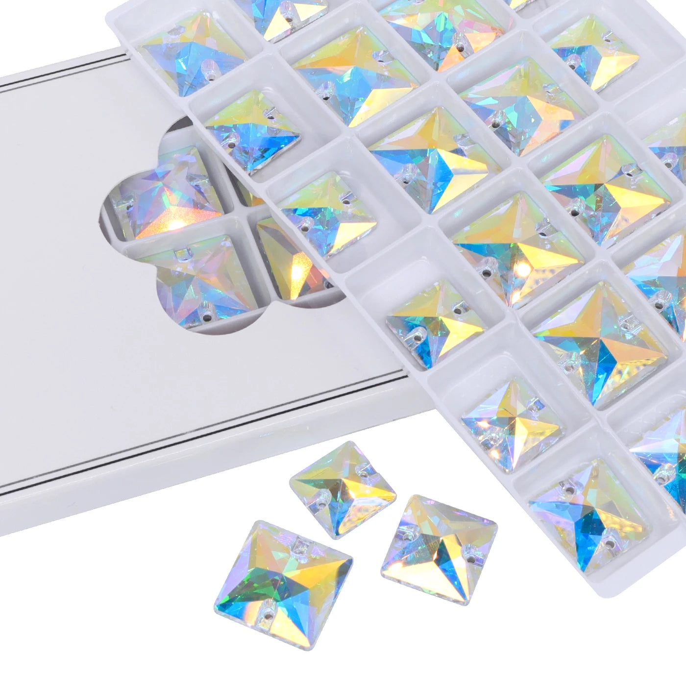 QIYI 3240 High Quality K9 Glass Crystal Rhinestones Glass Beads Triangle Sew-on Crystal Stones for Wedding Dress Bags Shoes