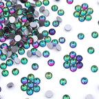 Crystal Sticker Wholesale Bulk Green Flame Glitter Flatback Rhinestones SS3-SS50 Non Hotfix Strass Glue on Nail Art Decoration