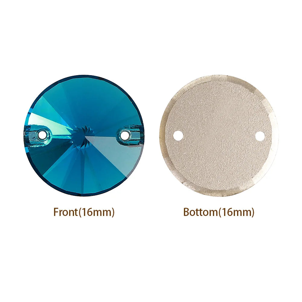 3200 QIYI Innovative Design Top Quality Rivoli Shape Flat Back Glass Crystal Sew on Rhinestones for Designer Garment Decoration