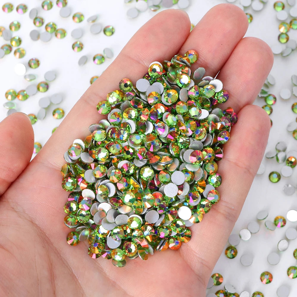 QY Wholesale Over 200 Colors Rhinestones Bulk Red Crystal Flat Back Glue on Non Hotfix Stone Bling Cristal AB for Tumbler