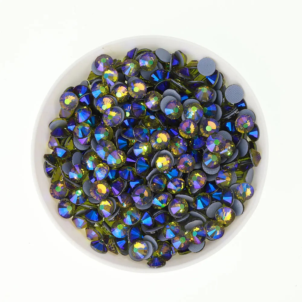 2024 Hot Fix Different Size Small Bag 1440pcs AB Color Bright Shining Clear Glass Crystal Rhinestones for Garment Decoration