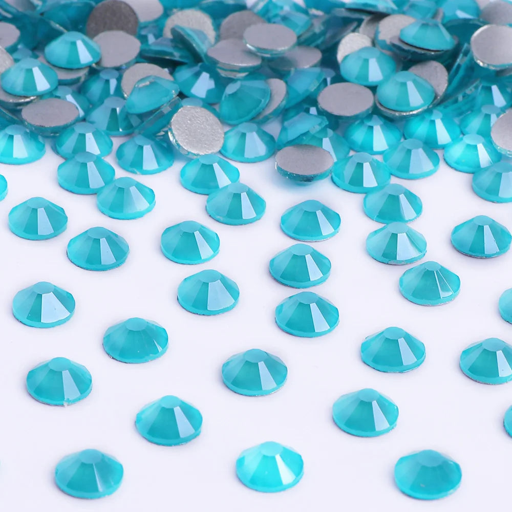 Blue Colors Glass Bling Crystal Wholesale Rhinestone Non Hotfix Flat Back Crystal Glass  for Clothing Accessories