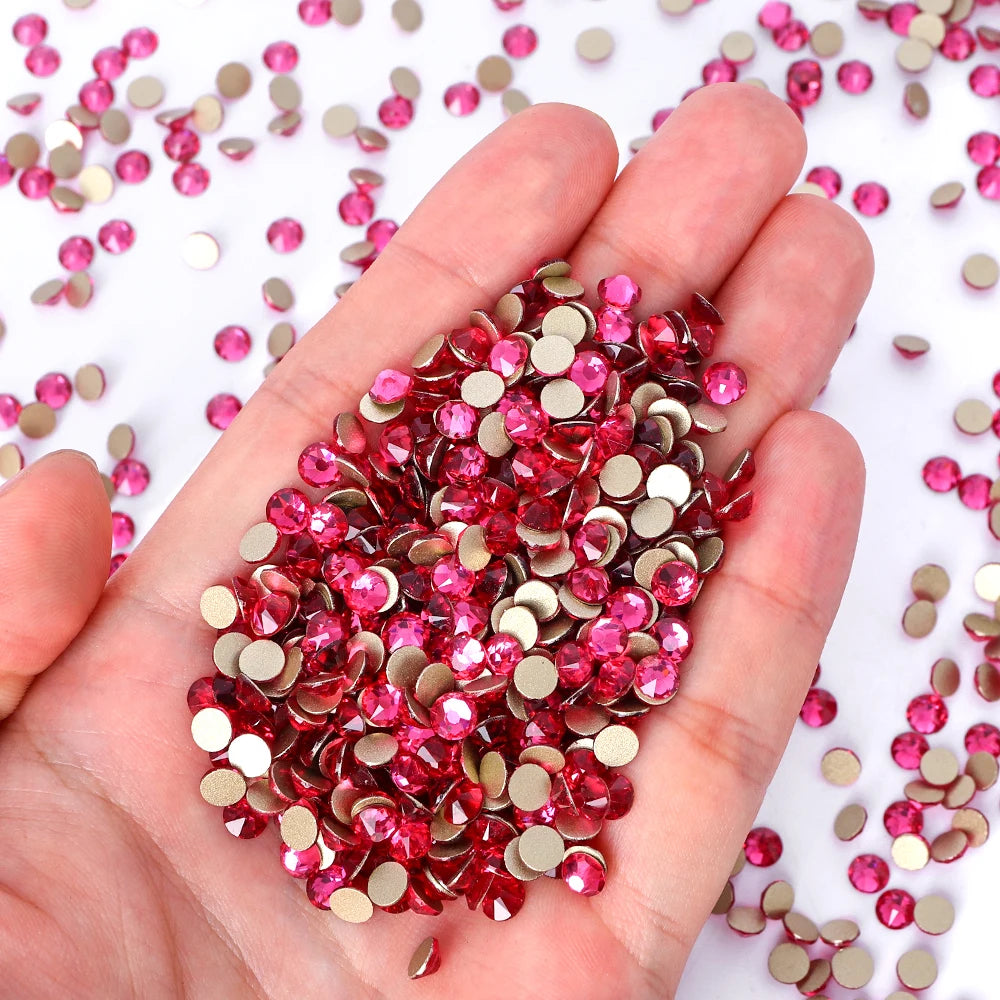 Top Quality 2088 Crystal Glass Rhinestones 16 Cut Facets Round Flatback Diamond Strass AB in Bulk Stones for Cloth Tumbler