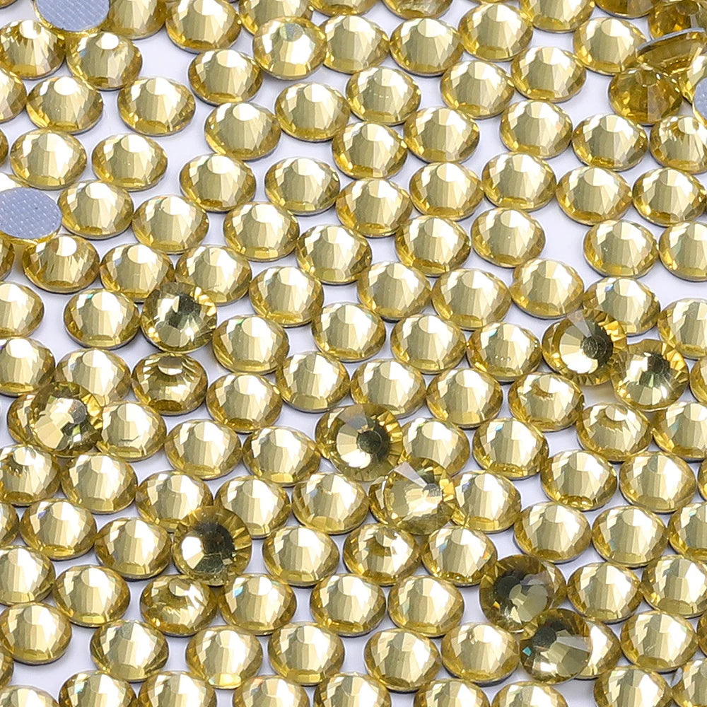 Wholesale 60Colors Hotfix Glass Crystal Rhinestone Flat Back Round Hotfix Crystal Stone Delicate for Clothing Accessories