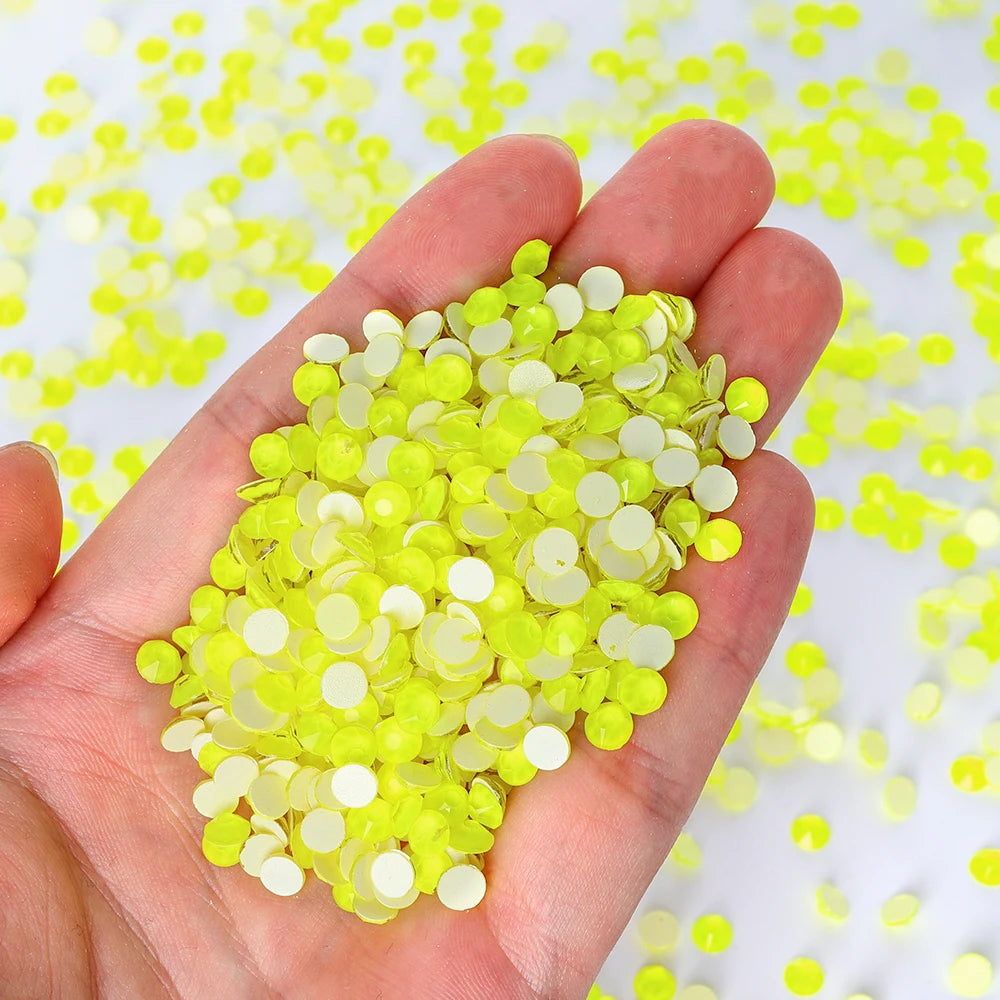 2088 Neon Colors Glass Crystal Rhinestone Flat Back Rhinestone 8 Big 8 Small Crystal Strass Bling Bling Flatback Rhinestones