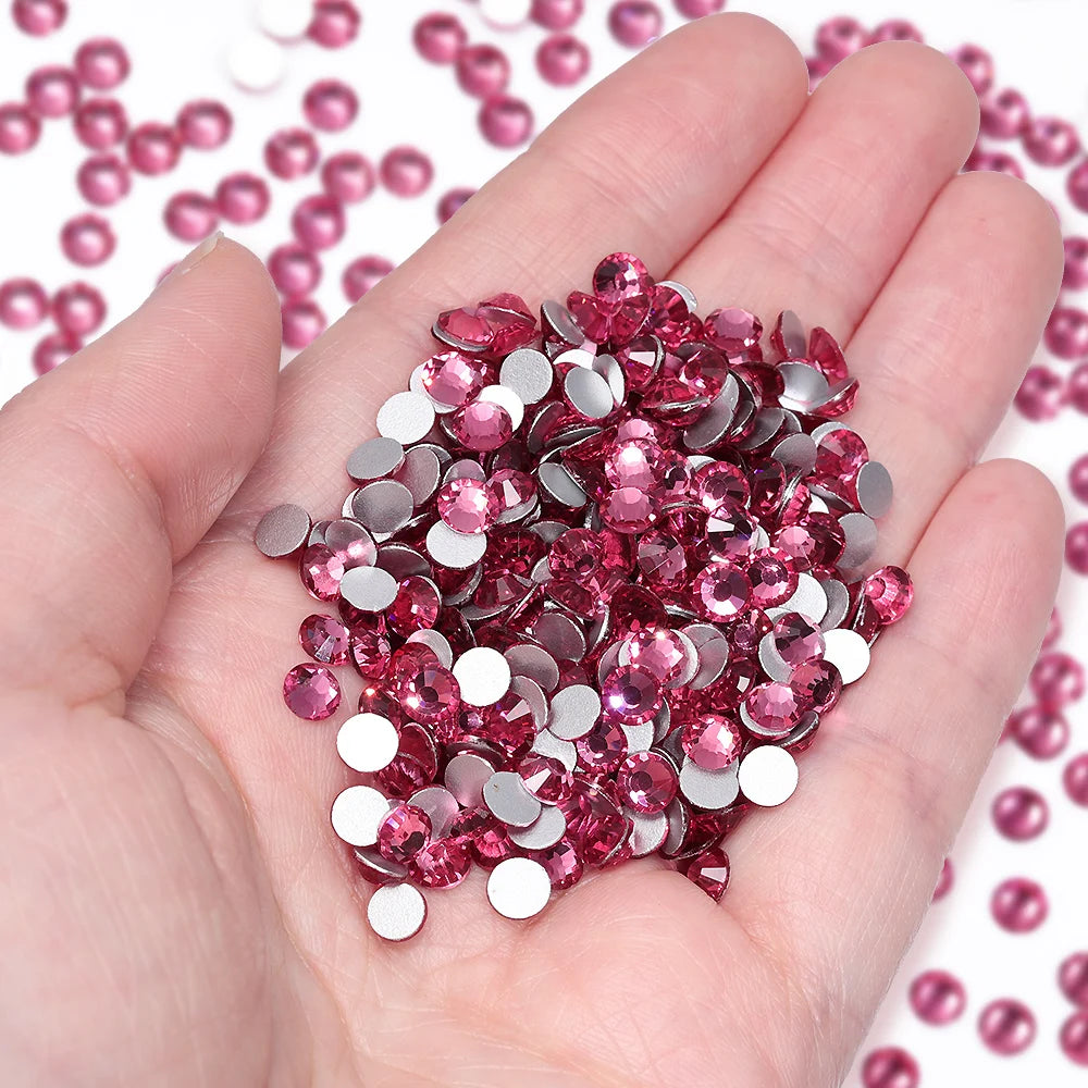 QIYI Factory Wholesale High Quality Fashion Regular Cut Red Line Non Hofix Glass Flat Back Rhinestone for DIY Garments Nail Art