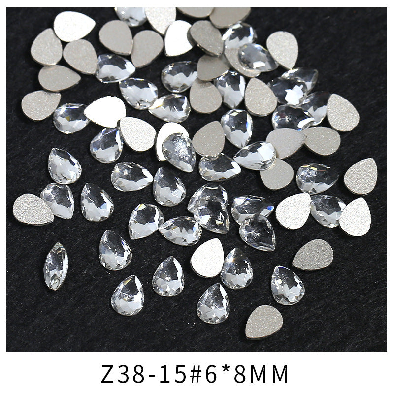 Princess Series Mixed Shapes Flatback Teardrop Crushed Rhinestones Diamond Nail Art Decorations Accessories