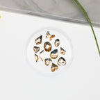 Cross-Border Supply Gold Champagne Flatback Shaped Nail Art Rhinestones Super Sparkle Gel Polish Adhesive Stones Non-Fading Base Color