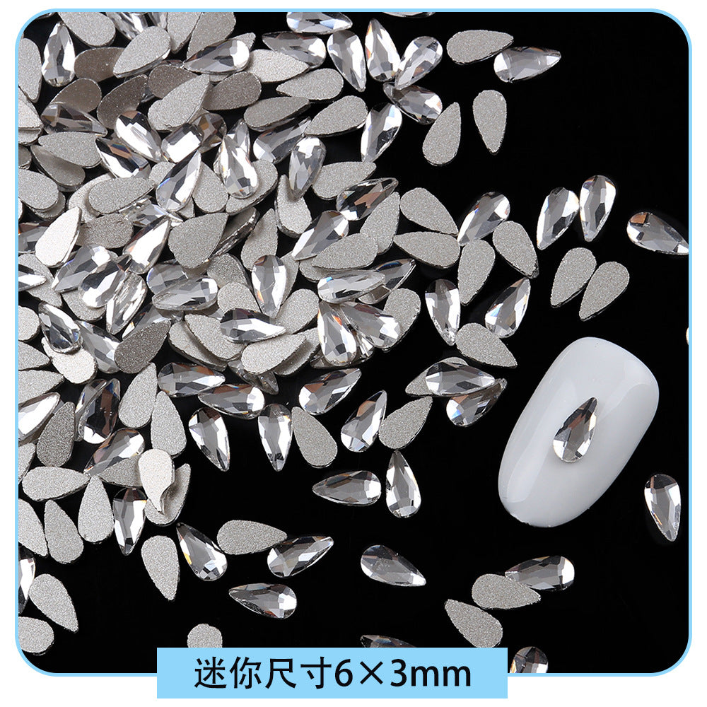 Mini Small Mixed Flatback Multi-Style Shaped Rhinestones Super Sparkle White Glass Nail Art Decorations