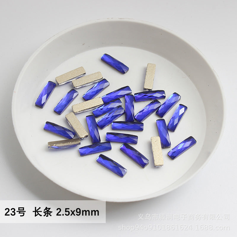 Flatback Shaped Rhinestones Series Deep Blue Colorful Nail Art Decorations Royal Blue Flatback Nail Rhinestones Wholesale Price