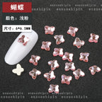 New hot-selling nail art rhinestones, light pink gold base, flat bottom, irregular shape, marquise, teardrop glass rhinestones, DIY nail art accessories wholesale.