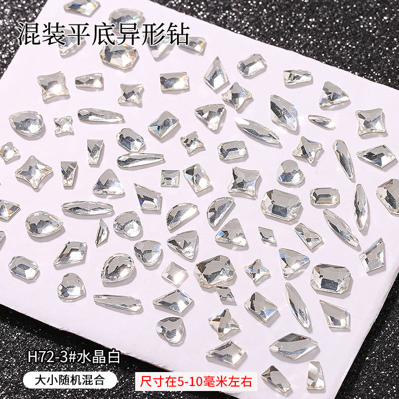 Princess Series Mixed Shapes Flatback Teardrop Crushed Rhinestones Diamond Nail Art Decorations Accessories