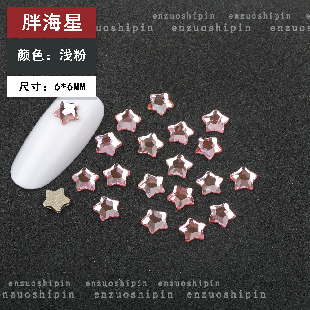 New hot-selling nail art rhinestones, light pink gold base, flat bottom, irregular shape, marquise, teardrop glass rhinestones, DIY nail art accessories wholesale.