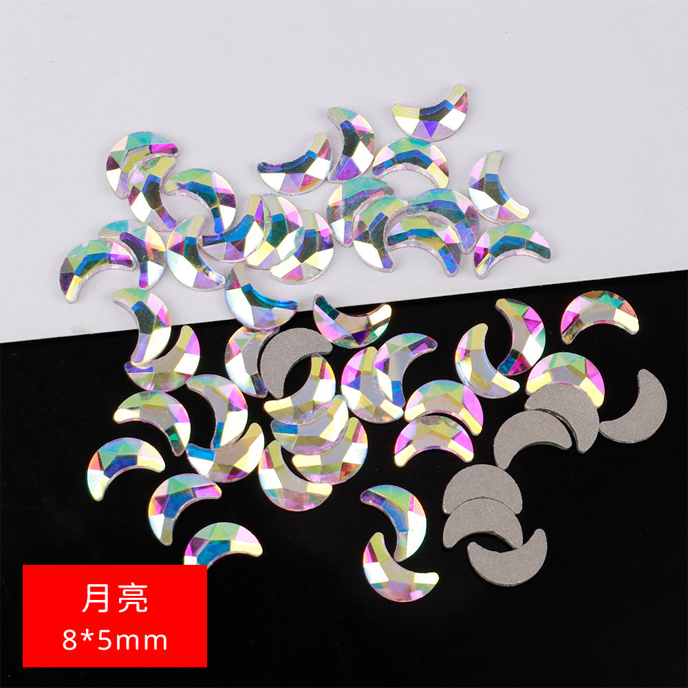 Mini Small Mixed Flatback Multi-Style Shaped Rhinestones Super Sparkle White Glass Nail Art Decorations