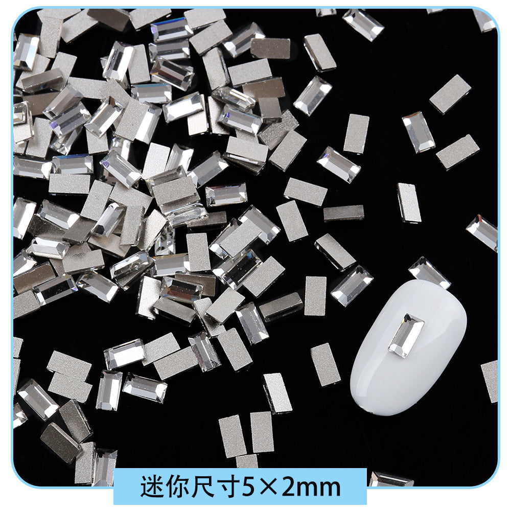 Mini Small Mixed Flatback Multi-Style Shaped Rhinestones Super Sparkle White Glass Nail Art Decorations