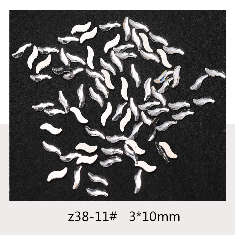 Princess Series Mixed Shapes Flatback Teardrop Crushed Rhinestones Diamond Nail Art Decorations Accessories