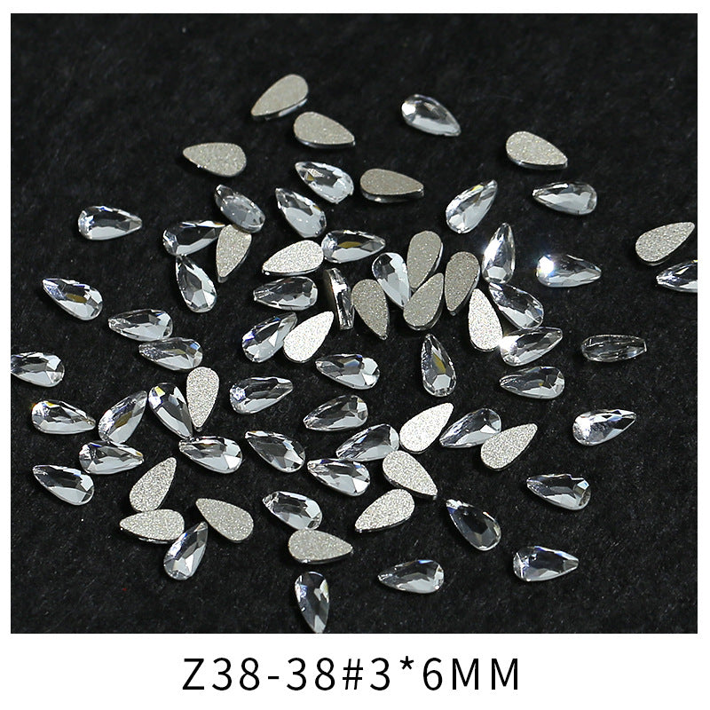 Princess Series Mixed Shapes Flatback Teardrop Crushed Rhinestones Diamond Nail Art Decorations Accessories