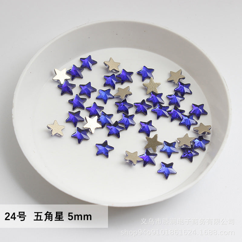 Flatback Shaped Rhinestones Series Deep Blue Colorful Nail Art Decorations Royal Blue Flatback Nail Rhinestones Wholesale Price