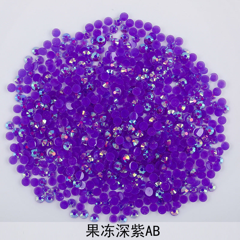 Resin Rhinestones Flatback Round Aurora Jelly AB Rhinestones | Nail Art, Violent Bear DIY, Toy & Phone Case Ornament Accessories