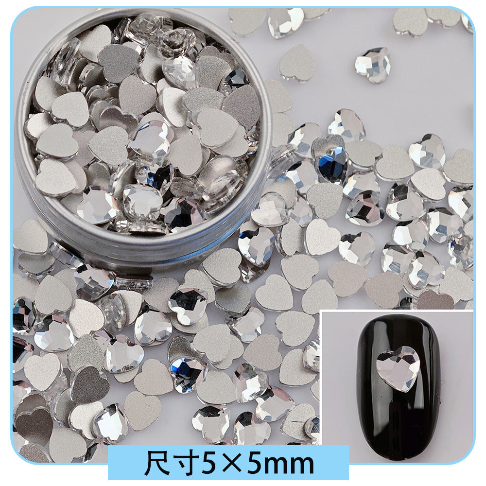 Mini Small Mixed Flatback Multi-Style Shaped Rhinestones Super Sparkle White Glass Nail Art Decorations