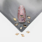 Cross-Border Supply Gold Champagne Flatback Shaped Nail Art Rhinestones Super Sparkle Gel Polish Adhesive Stones Non-Fading Base Color