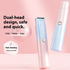 Portable Dual-Head Electric Shaver, Unisex Full-Body Hair Removal Device for Armpit and Leg Hair