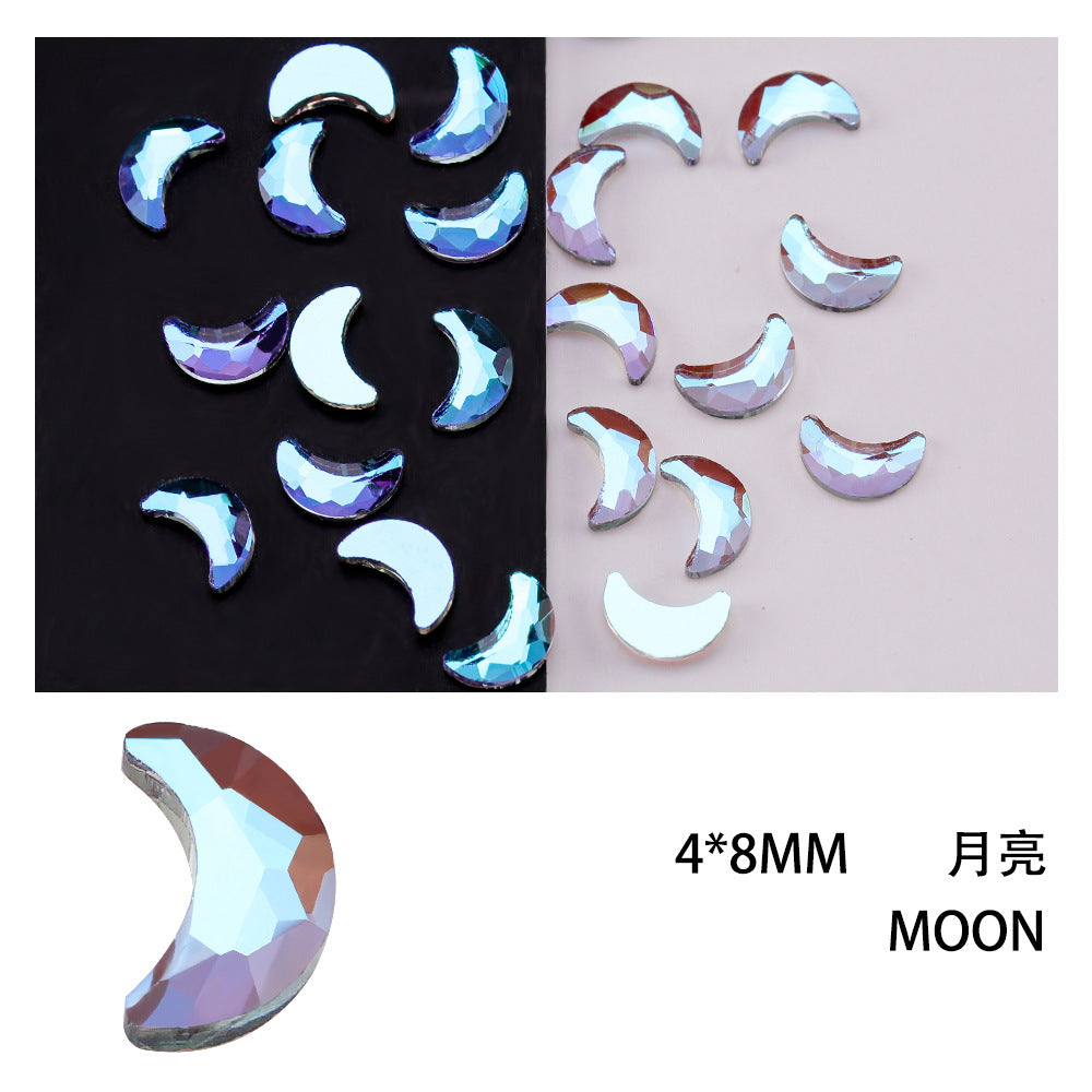 Cross-Border Direct Supply Aurora Phantom Purple Flatback Shaped Rhinestones DIY Nail Art Decorations Wholesale Accessories
