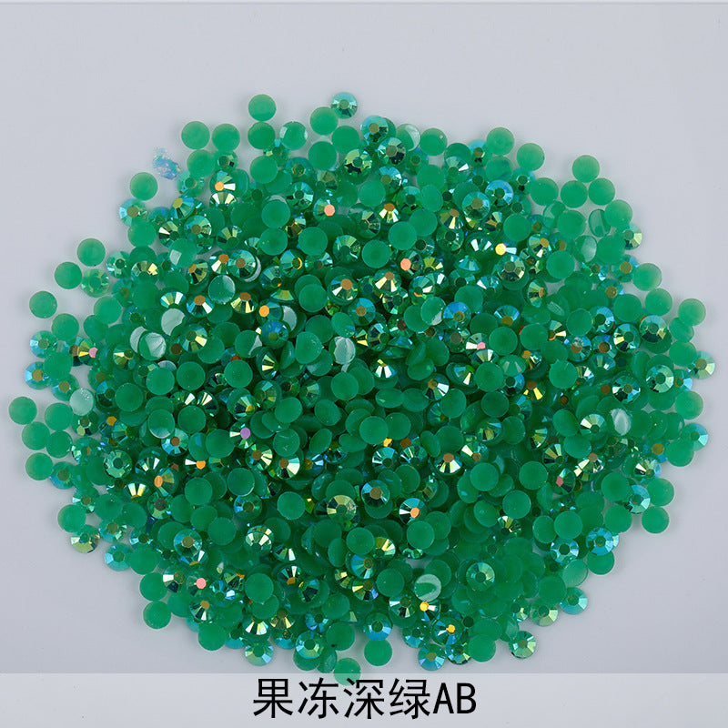 Resin Rhinestones Flatback Round Aurora Jelly AB Rhinestones | Nail Art, Violent Bear DIY, Toy & Phone Case Ornament Accessories