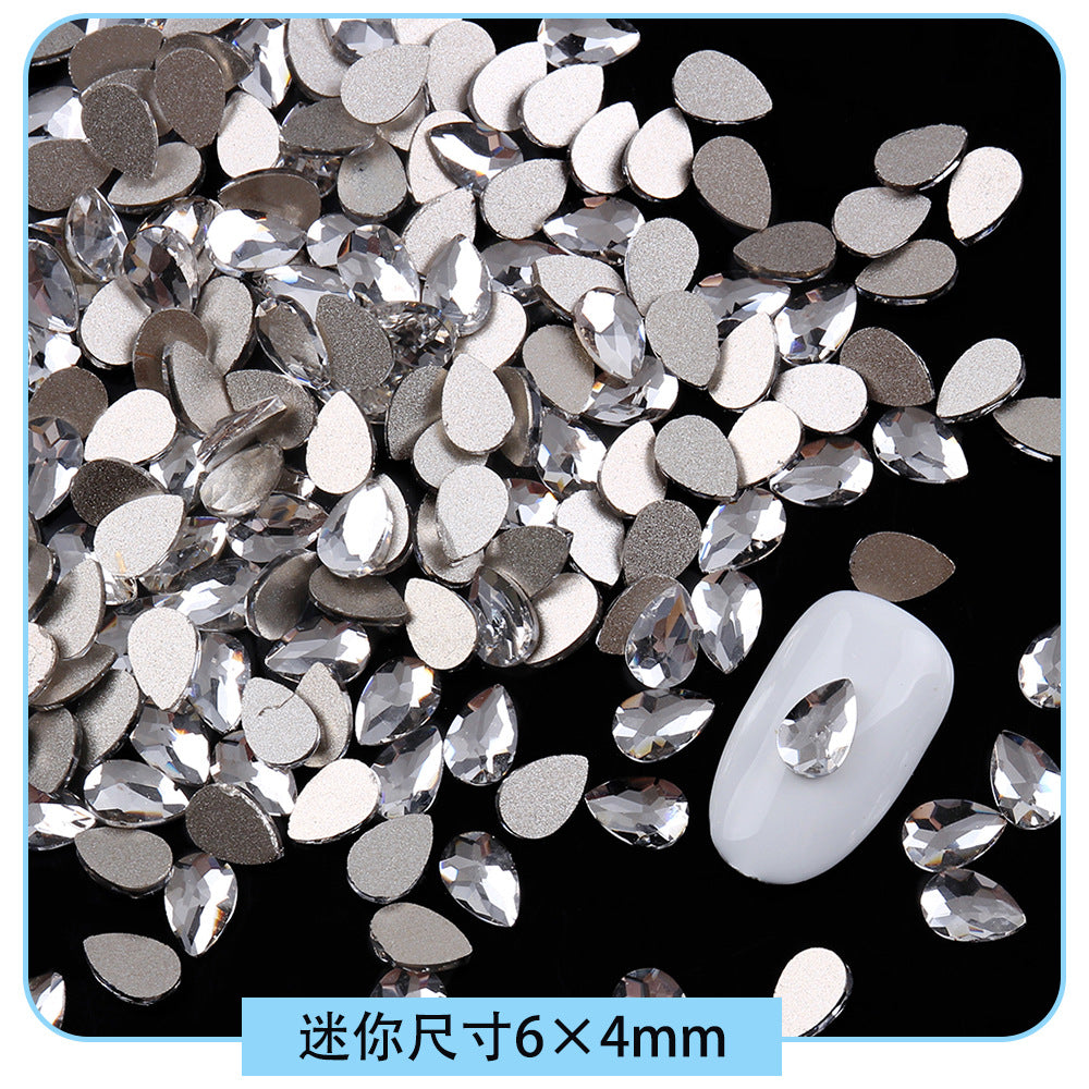 Mini Small Mixed Flatback Multi-Style Shaped Rhinestones Super Sparkle White Glass Nail Art Decorations