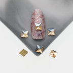 Cross-Border Supply Gold Champagne Flatback Shaped Nail Art Rhinestones Super Sparkle Gel Polish Adhesive Stones Non-Fading Base Color