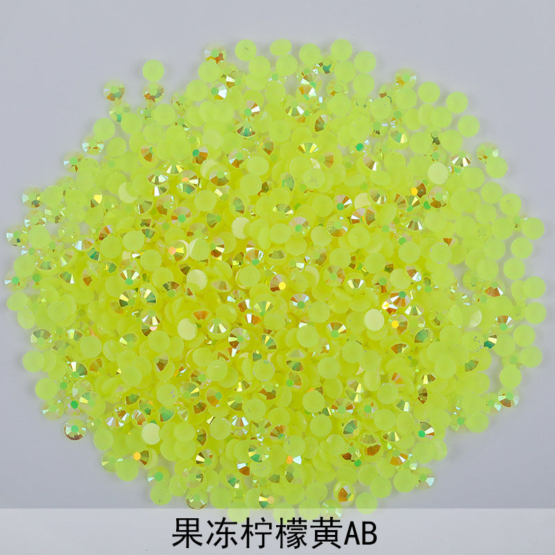 Resin Rhinestones Flatback Round Aurora Jelly AB Rhinestones | Nail Art, Violent Bear DIY, Toy & Phone Case Ornament Accessories