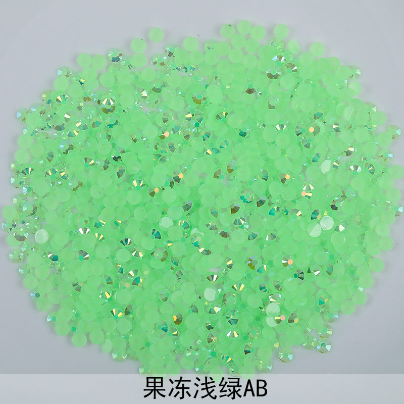 Resin Rhinestones Flatback Round Aurora Jelly AB Rhinestones | Nail Art, Violent Bear DIY, Toy & Phone Case Ornament Accessories