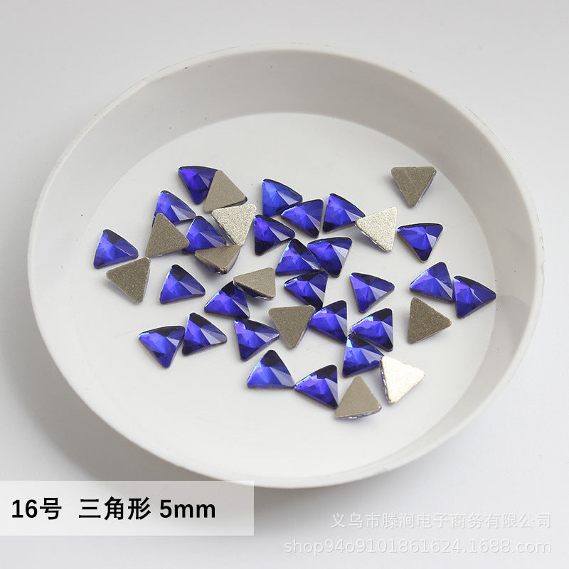 Flatback Shaped Rhinestones Series Deep Blue Colorful Nail Art Decorations Royal Blue Flatback Nail Rhinestones Wholesale Price