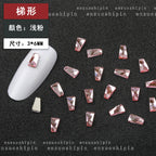 New Hot-Selling Light Pink Gold Base Flatback Shaped Marquise Teardrop Glass Rhinestones DIY Nail Art Accessories Wholesale