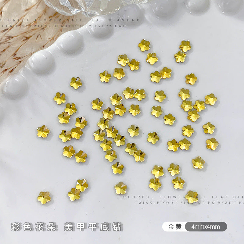 Small Golden Yellow Flatback Shaped Rhinestones Yellow Heart Butterfly Marquise Glass Crystal Nail Art Decorations Wholesale