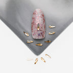 Cross-Border Supply Gold Champagne Flatback Shaped Nail Art Rhinestones Super Sparkle Gel Polish Adhesive Stones Non-Fading Base Color